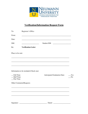 Verification Letter Request Form