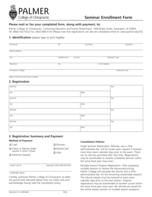 Seminar Enrollment Form