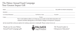 Palmer Annual Fund Campaign Donation Form