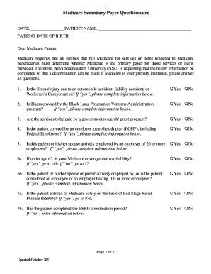 Medicare Secondary Payer Questionnaire