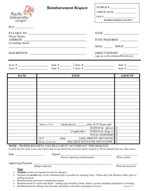 Reimbursement Request Form
