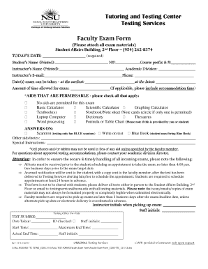 Faculty Exam Form