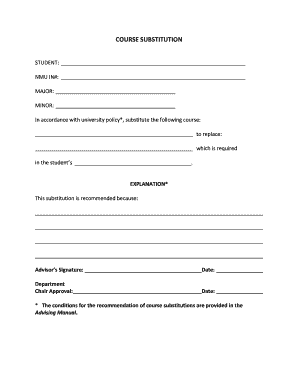 Course Substitution Form