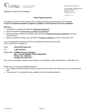 Short Term Disability Claim Form
