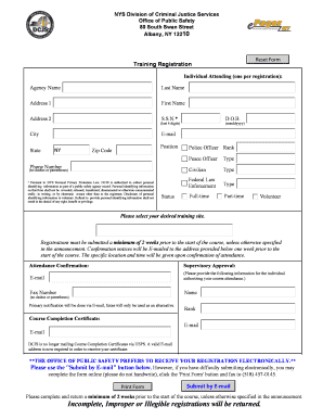 NYS Training Registration Form