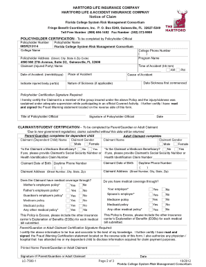 Florida College System Accident Claim Form