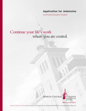 North Central College Continuing Education Application