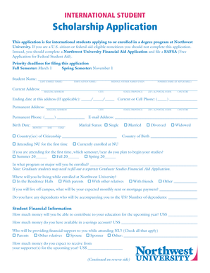 International Student Scholarship Application