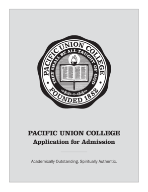 Pacific Union College Application for Admission