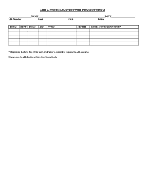 Course/Instructor Consent Form