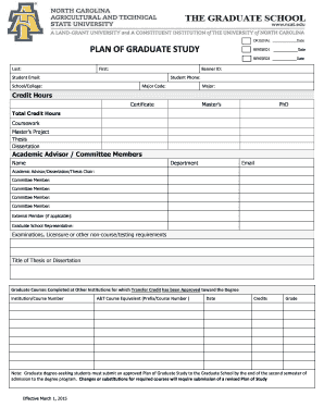 Plan of Graduate Study Form