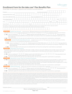 Enrollment Form for take care® Flex Benefits Plan