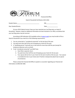 Head of Household Verification Form