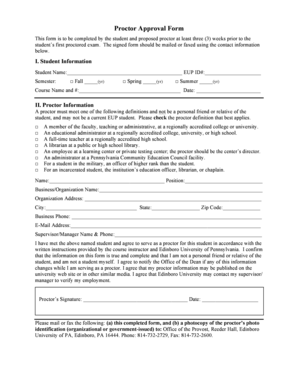 Proctor Approval Form