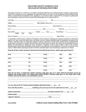 Guilford County Schools Background Check Authorization