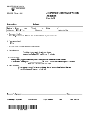 Cetuximab (Erbitux®) Treatment Protocol