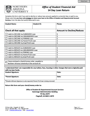 14 Day Loan Return Form