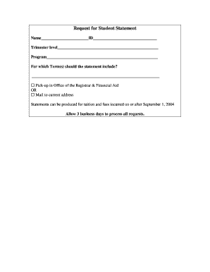 Request for Student Statement