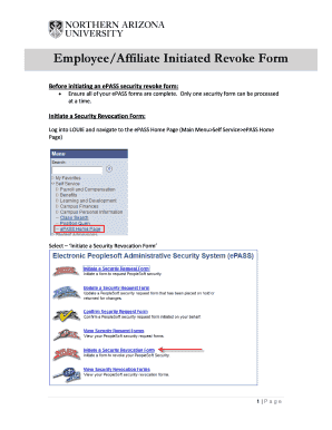 Employee/Affiliate Security Revocation Form