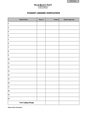 Student Lodging Verification Form