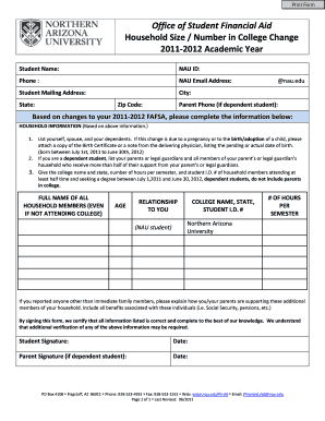 Household Size Change Form