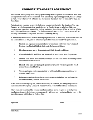 Conduct Standards Agreement