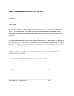 Library Proxy Authorization Form
