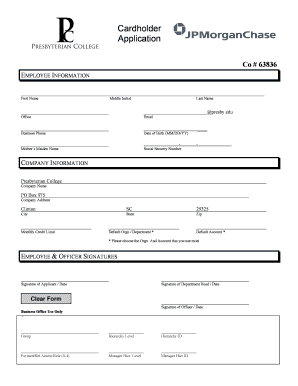 Employee Credit Card Application