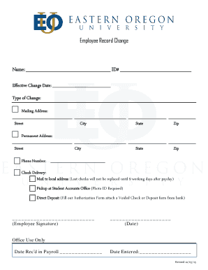 Employee Record Change Form