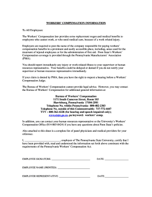 Pennsylvania Workers' Compensation Notice