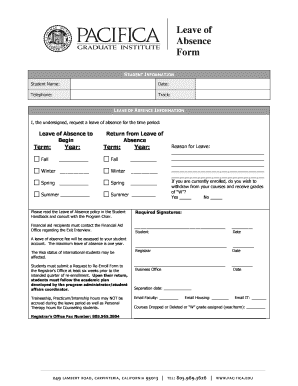 Student Leave of Absence Form