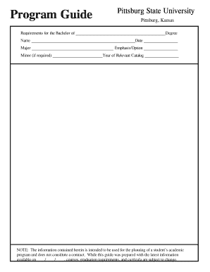Bachelor Degree Requirements Form