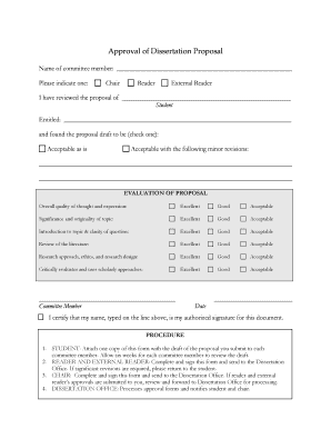 Approval of Dissertation Proposal