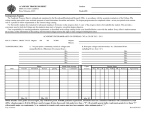 Academic Progress Sheet