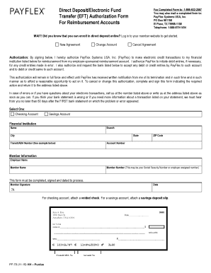 PayFlex Direct Deposit Authorization Form