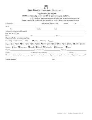 Application for Degree