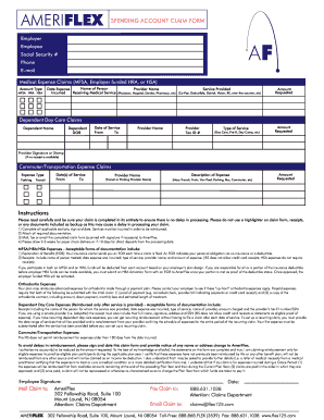 AmeriFlex Spending Account Claim Form