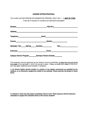 Honors Option Proposal Form
