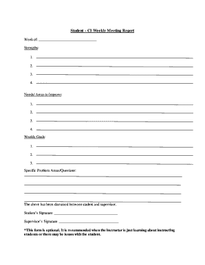 Student Weekly Meeting Report