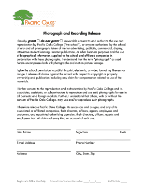 Photograph and Recording Release