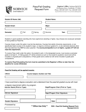 Pass/Fail Grading Request Form