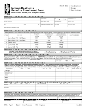 Employee Benefits Enrollment Form