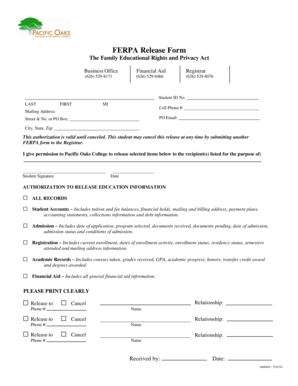 FERPA Release Form
