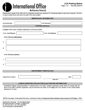 Labor Condition Application Posting Notice