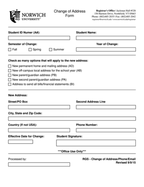 Change of Address Form