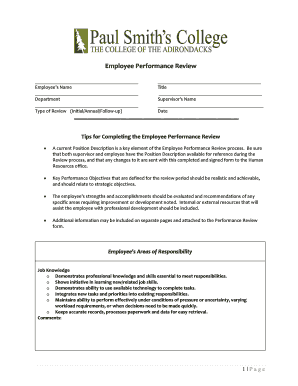 Employee Performance Review Form