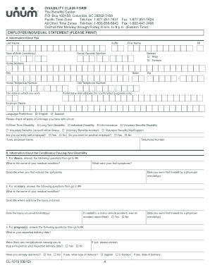 Disability Claim Form