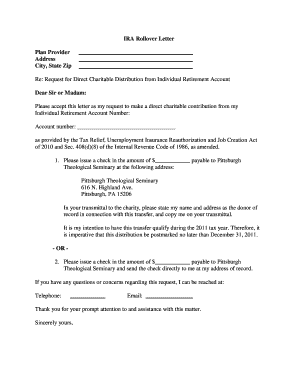 IRA Rollover Letter