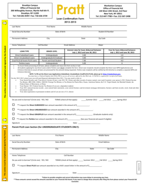 Loan Confirmation Form