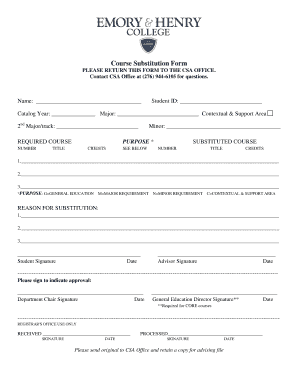 Course Substitution Form